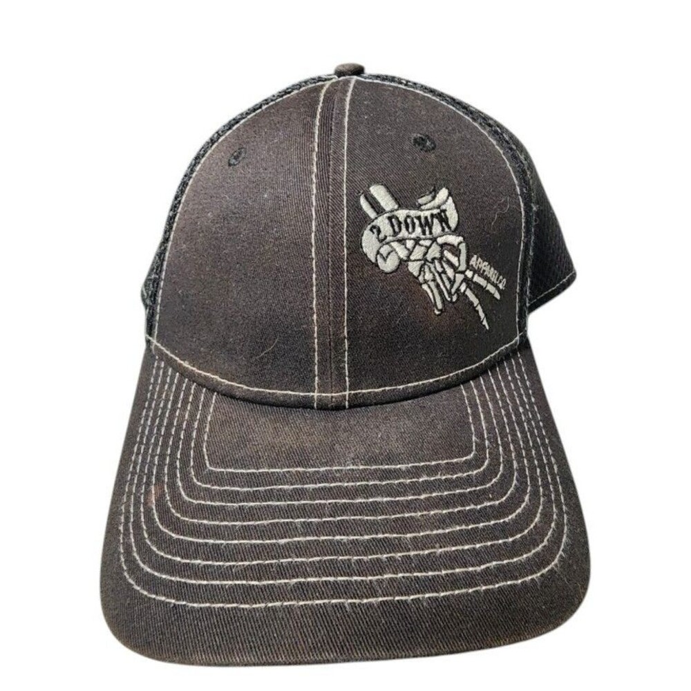 2 Down New Era Black Baseball Cap 39thirty Size Medium/Large